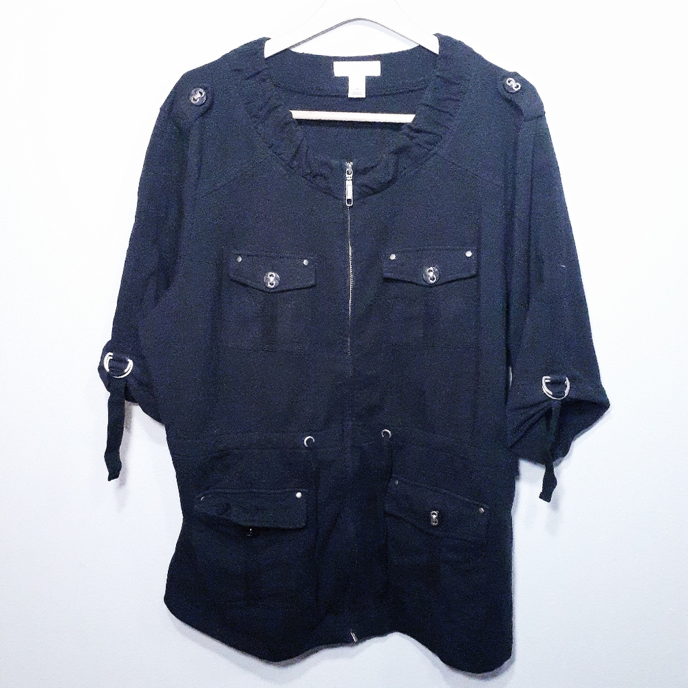 C.J banks black zip up sweatshirt